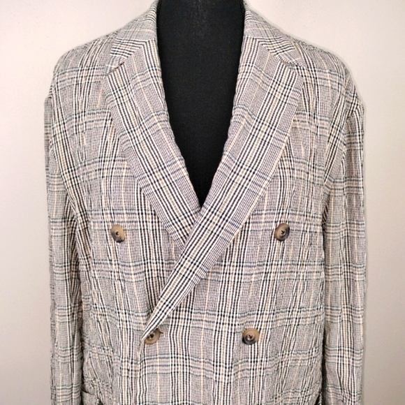 ZARA Textured Houndstooth Plaid Oversized Unstructured Blazer Sz. M - Picture 6 of 12
